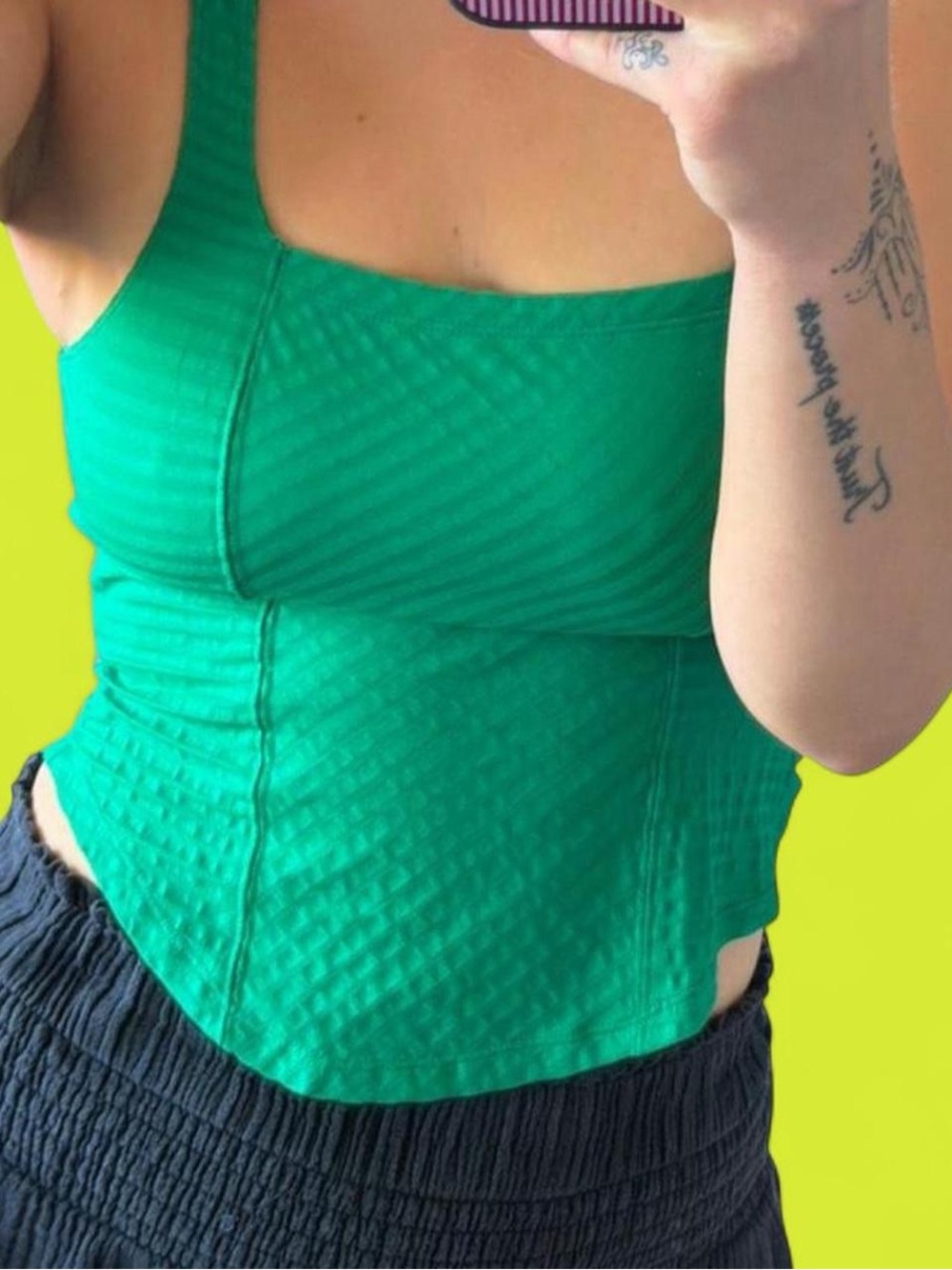 Maeve by Anthropologie Emerald Green Textured Corset Tank | XS